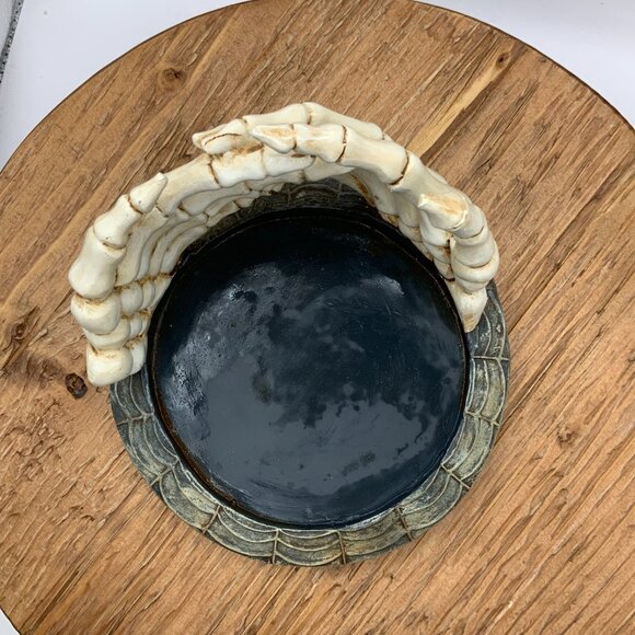 Yankee Candle Halloween Skeleton Bones Hands Spider Web Base Jar Candle Holder - Picture 5 of 6